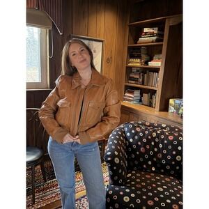 Understated Leather x Free People Boyfriend  Open Heart Genuine Leather Jacket S